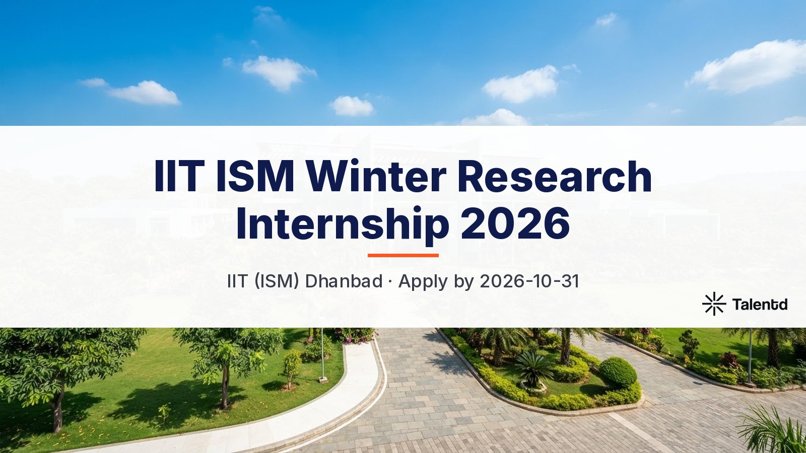 IIT ISM Winter Research Internship 2026: Apply by 31 October